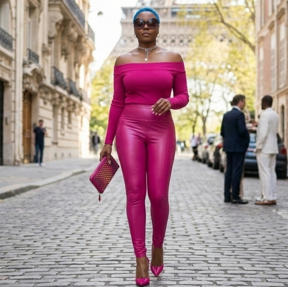 Christian Louboutin Panettone Fuchsia Pink Spike Wallet COA